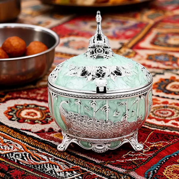 Metal_Traditional_Peacock_Motif_Covered_Serving_Bowl