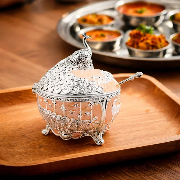 Metal_Ornate_Peacock_Floral_Lidded_Serving_Bowl