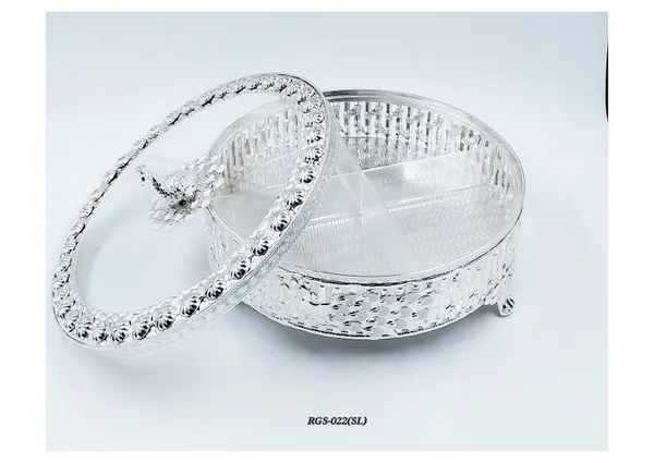 Metal_Ornate_Floral_Round_Compartment_Storage_Box