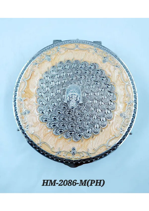 Metal_Decorative_Peacock_Motif_Round_Dry_Fruit_Box