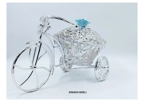 Metal_Ornate_Floral_Tricycle_Decorative_Showpiece_Silver