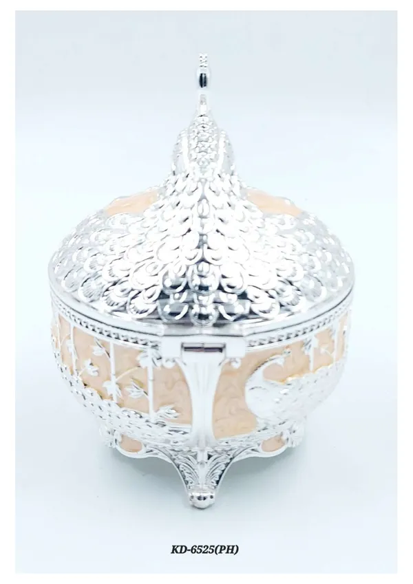 Metal_Ornate_Peacock_Floral_Lidded_Serving_Bowl