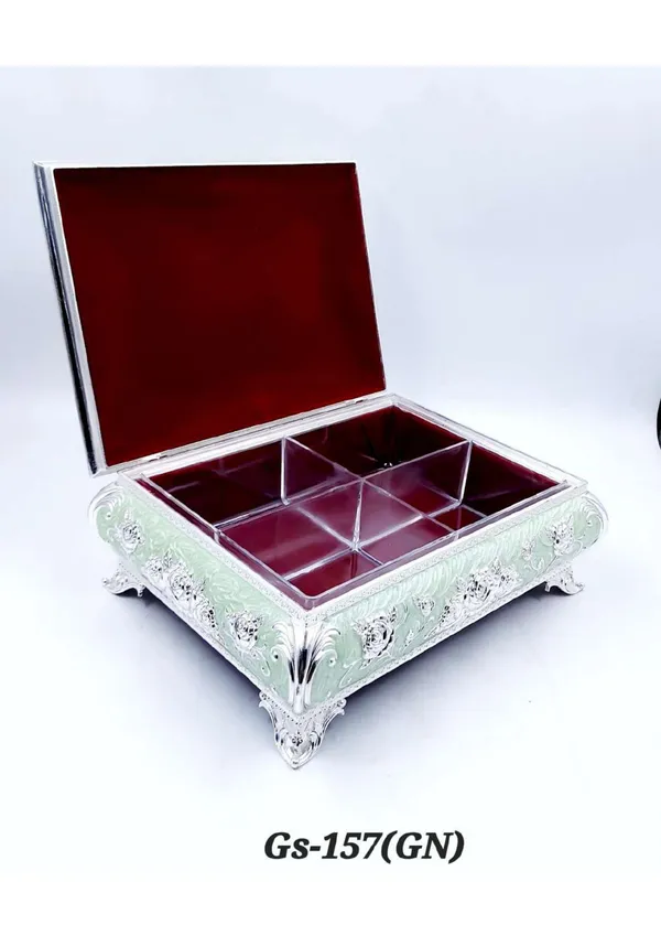 Metal_Ornate_Floral_Embossed_Compartment_Storage_Box_Silver