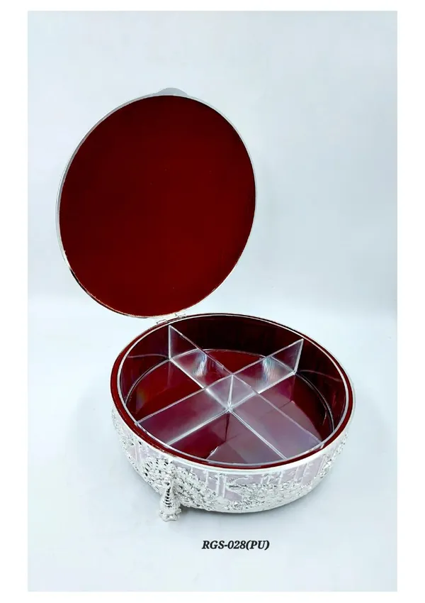 Metal_Ornate_Peacock_Pattern_Multi_Compartment_Storage_Box