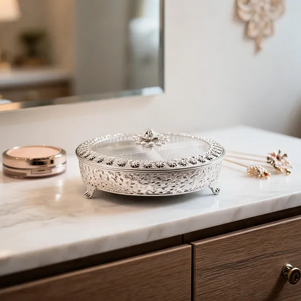 Metal_Ornate_Floral_Round_Compartment_Storage_Box