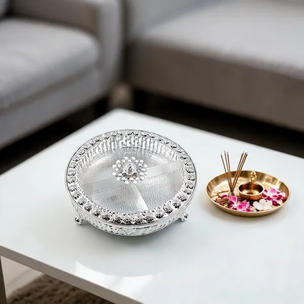 Metal_Ornate_Floral_Round_Compartment_Storage_Box
