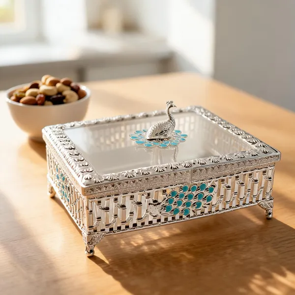 Metal_Ornate_Peacock_Design_Dry_Fruit_Box