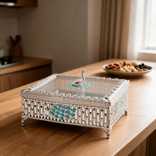Metal_Ornate_Peacock_Design_Dry_Fruit_Box