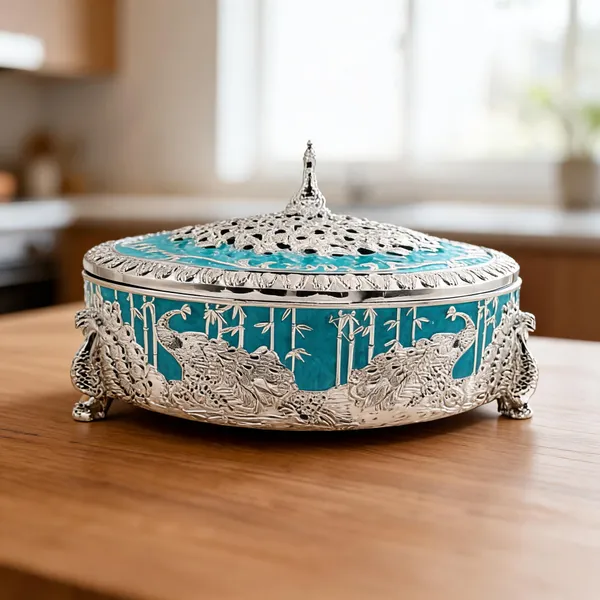 Metal_Ornate_Peacock_Design_Compartment_Dry_Fruit_Box