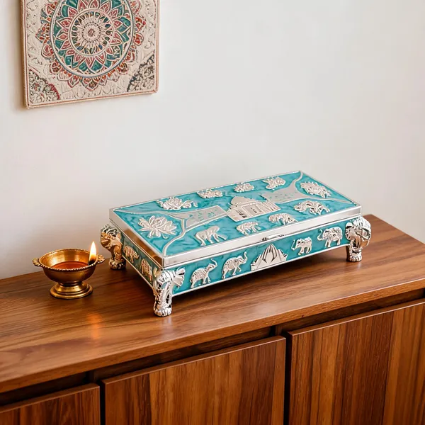 Metal_Traditional_Floral_Elephant_Pattern_Decorative_Box