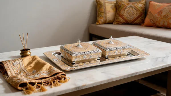 Metal_Floral_Pattern_Decorative_Tray_With_Two_Lidded_Boxes