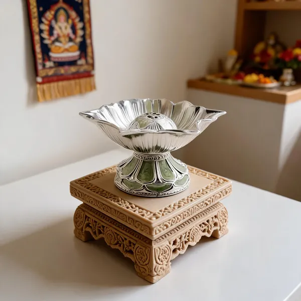 Metal_Decorative_Lotus_Design_Pedestal_Bowl