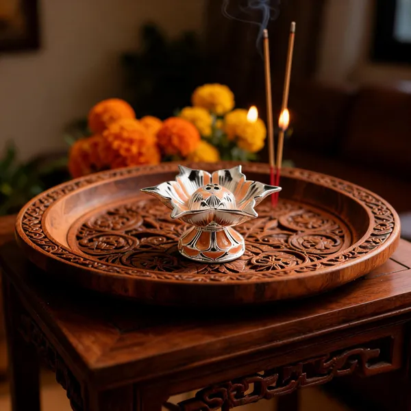 Metal_Traditional_Floral_Pattern_Decorative_Diya_Silver
