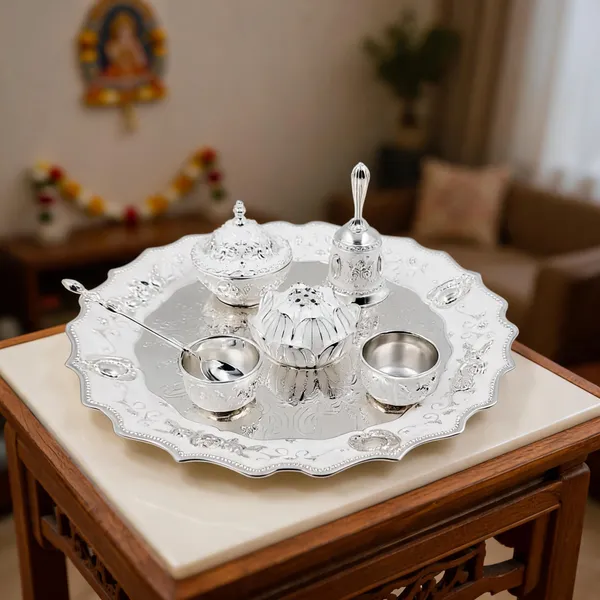 Metal_Ornate_Traditional_Pooja_Thali_Set_Silver