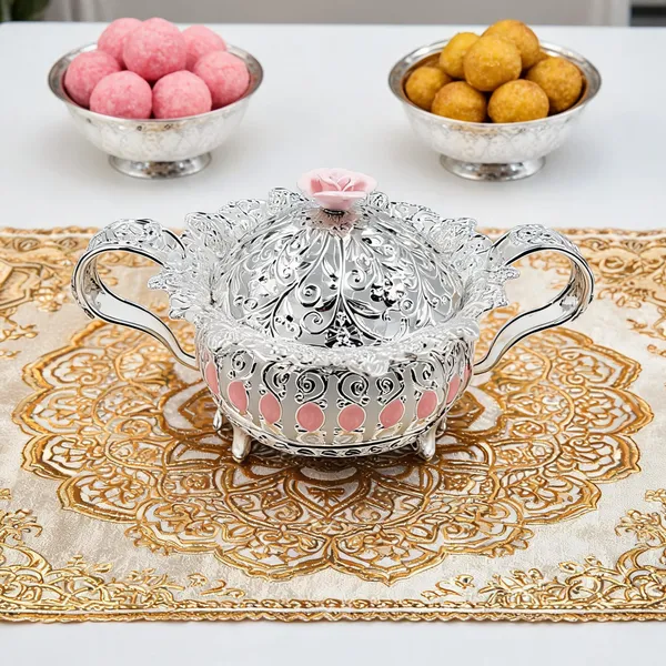 Metal_Ornate_Floral_Covered_Serving_Bowl