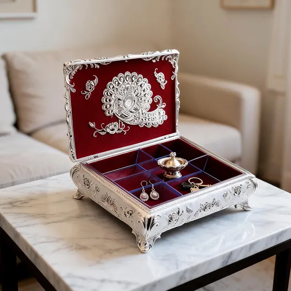 Metal_Ornate_Peacock_Pattern_Decorative_Storage_Box