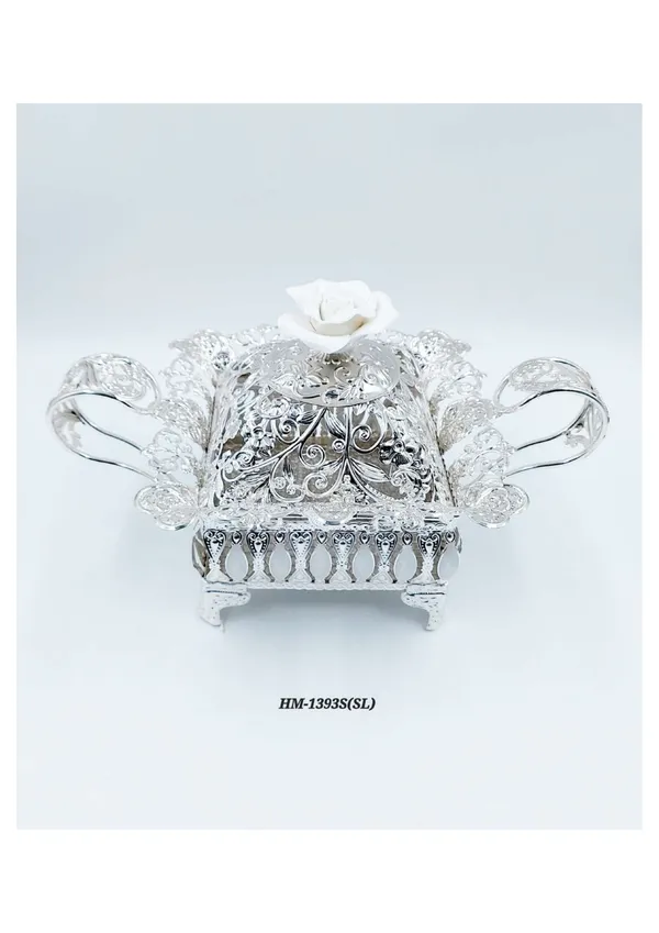Metal_Ornate_Floral_Covered_Serving_Bowl_Silver