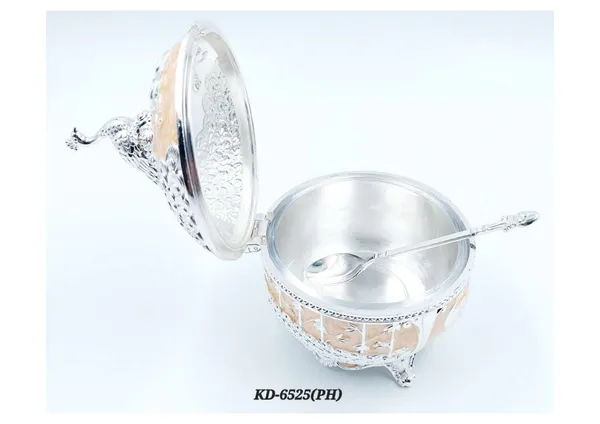 Metal_Ornate_Peacock_Floral_Lidded_Serving_Bowl