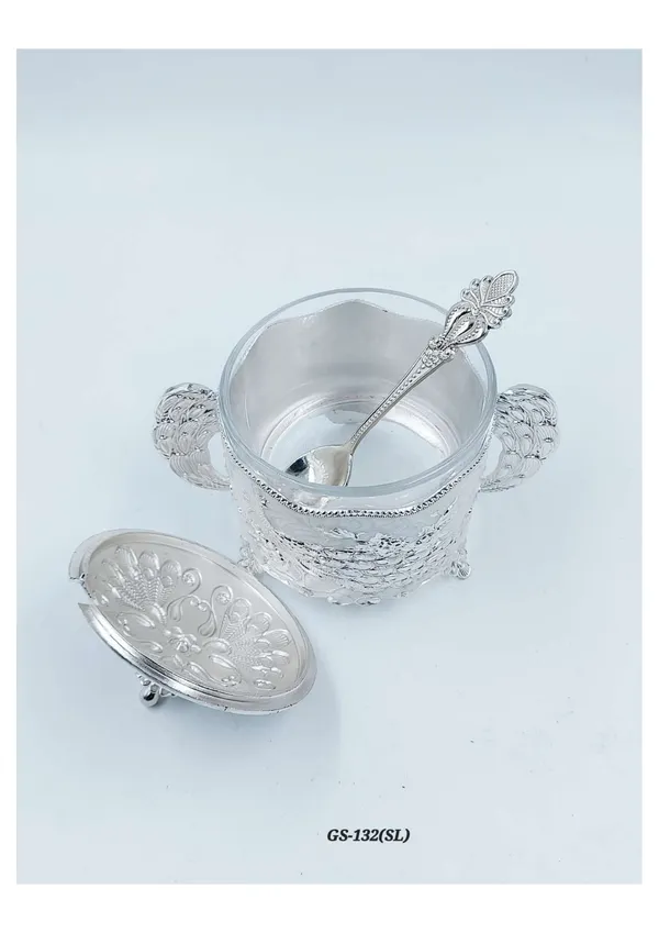 Metal_Ornate_Floral_Pattern_Lidded_Sugar_Bowl