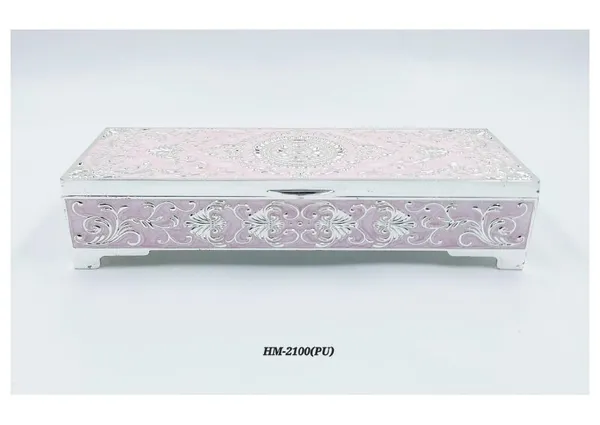 White_Metal_Ornate_Floral_Pattern_Storage_Box