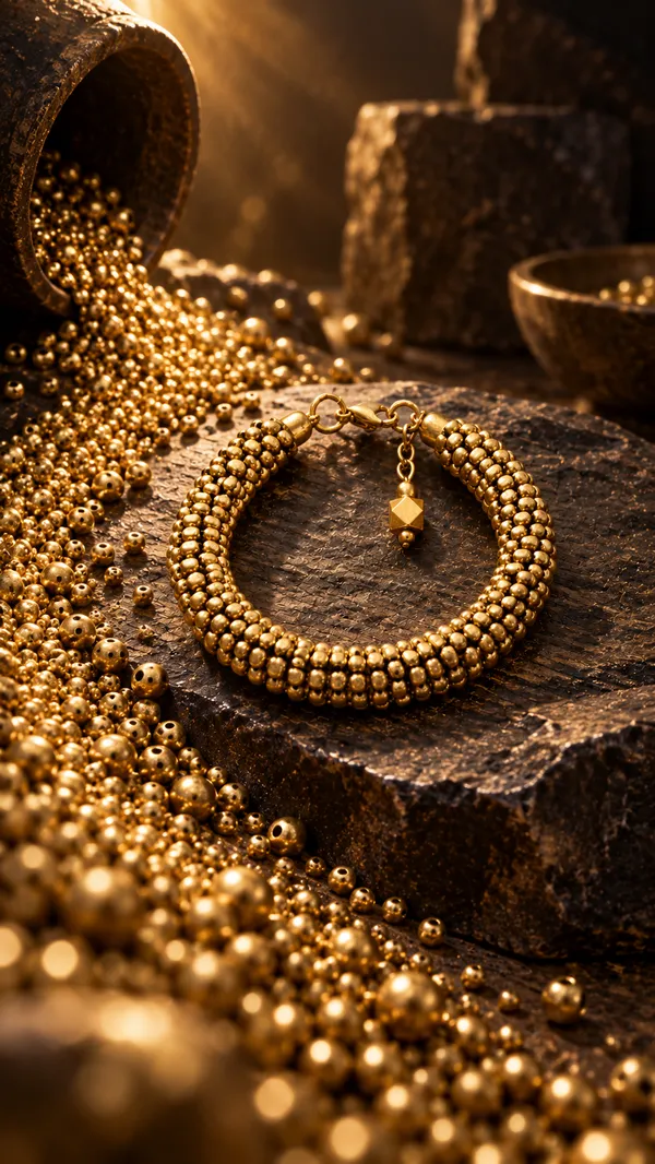 'Arohi'_Dokra_Bead_Cuff