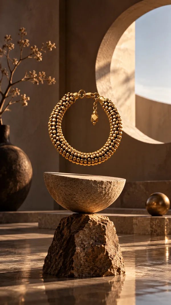 'Arohi'_Dokra_Bead_Cuff