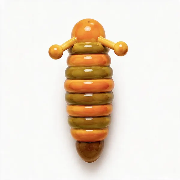 Channapatna_Wood_Mustard_Caterpillar_Handcrafted_Fridge_Magnet