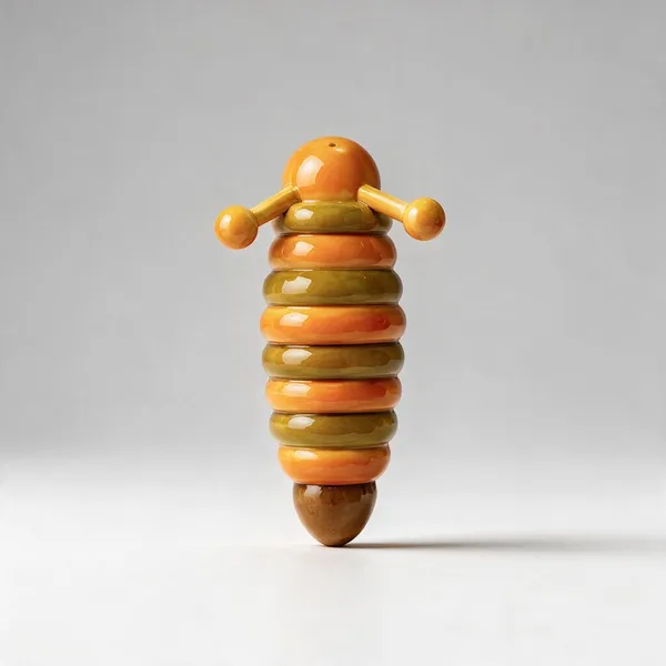 Channapatna_Wood_Mustard_Caterpillar_Handcrafted_Fridge_Magnet