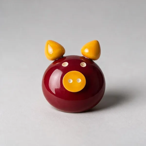 Channapatna_Wood_Red_Piggu_Handcrafted_Fridge_Magnet