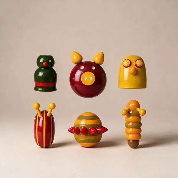 Channapatna_Wood_Red_Piggu_Handcrafted_Fridge_Magnet