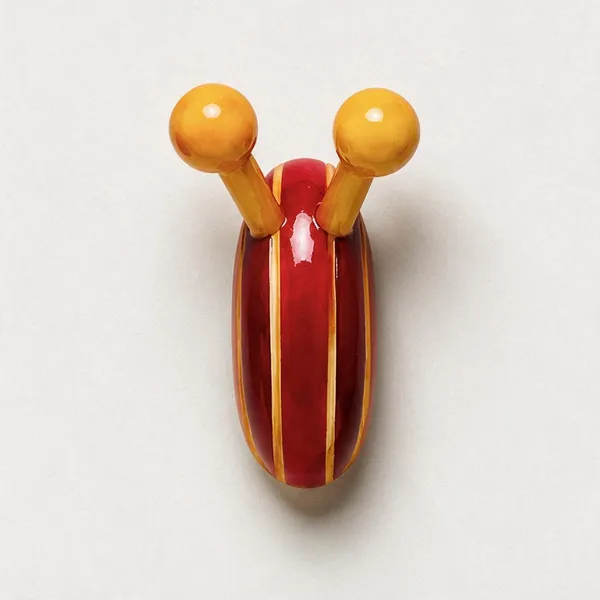 Channapatna_Wood_Red_Snail_Handcrafted_Fridge_Magnet
