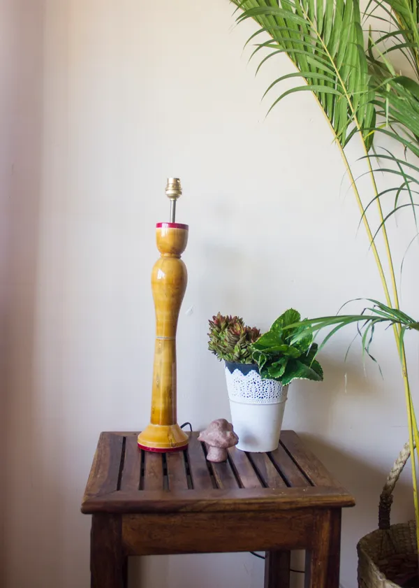 'Khambha_Beige_with_Red_Stripe'__Channapatna_Lamp_Stand