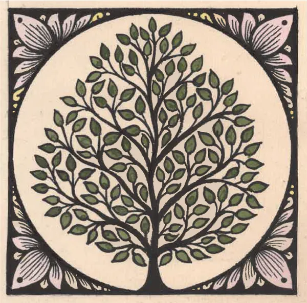 Pattachitra_Art_Series-_TREE_OF_LIFE-_"NEEM"_|__6"_X_6"