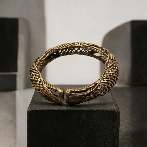 Metallic_Brass_Dokra_Kosha_Mesh_Bangles_Set_Of_2_For_Women