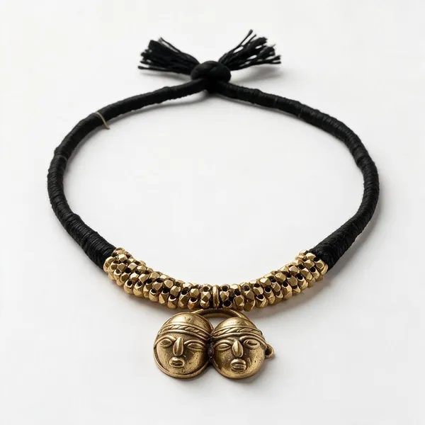 Metallic_Brass_Dokra_Do_Mukho_Handcrafted_Necklace_For_Women