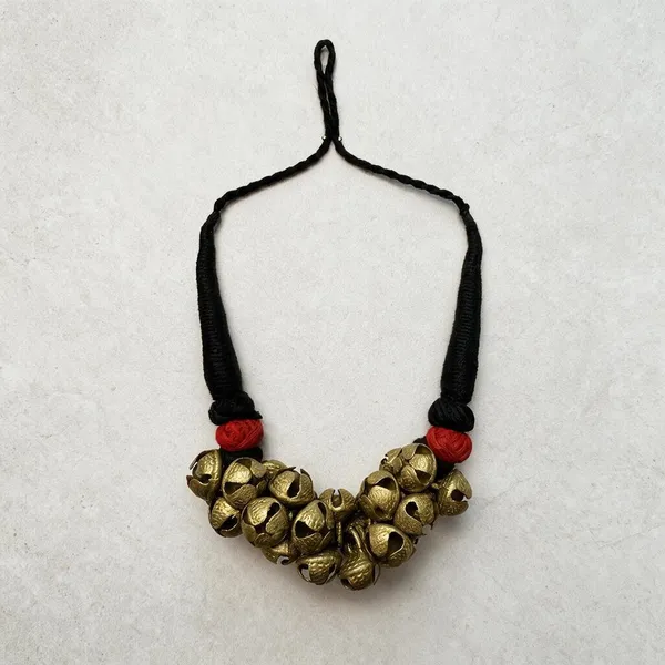 Metallic_Brass_Dokra_Ghungroo_Necklace_For_Women