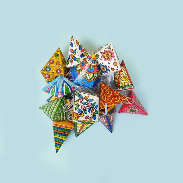 Origami_Handpainted_On_Leathet_Fairy_Ligjts_|_13_Cones_|_36_bulbs_|_5_Mtr