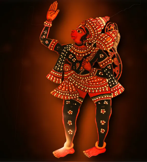 Hanuman_Black'_Traditional_Leather_Puppet_Wall_Hanging
