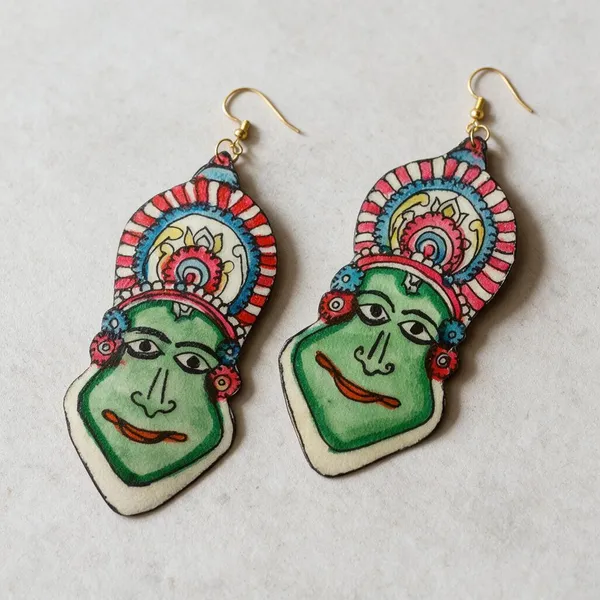 Green_Parchment_Leather_Kathakali_Puppet_Earrings_For_Women