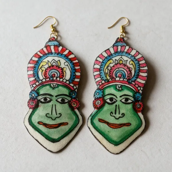 Green_Parchment_Leather_Kathakali_Puppet_Earrings_For_Women