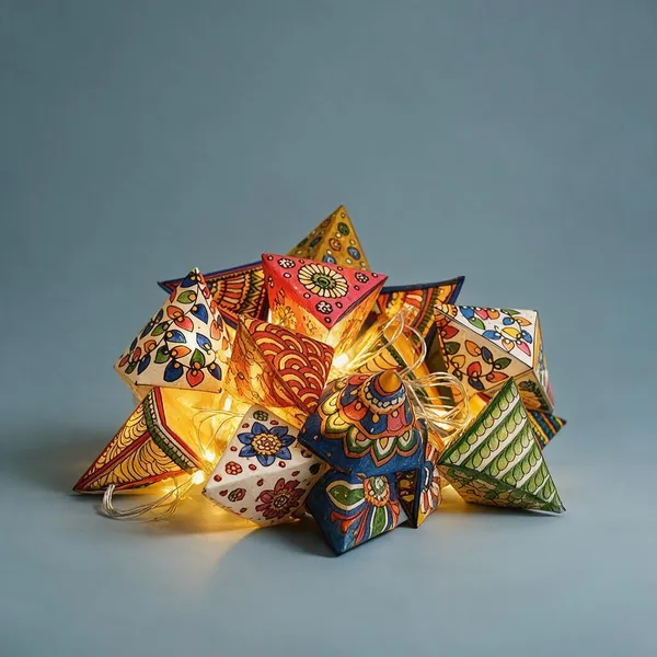 Parchment_Leather_Handpainted_Origami_Fairy_Lights_13_Cones_5_Mtr