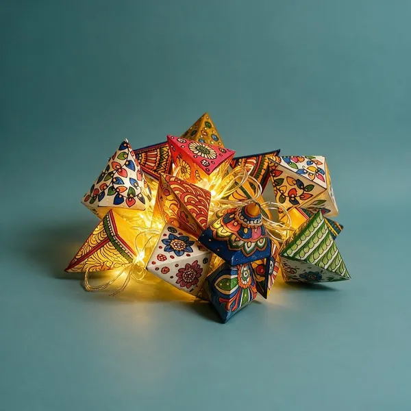 Parchment_Leather_Handpainted_Origami_Fairy_Lights_13_Cones_5_Mtr