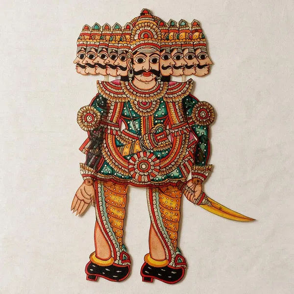 Parchment_Leather_Handpainted_Raavan_Traditional_Puppet_Wall_Hanging