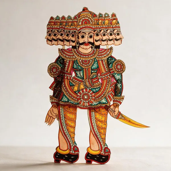 Parchment_Leather_Handpainted_Raavan_Traditional_Puppet_Wall_Hanging
