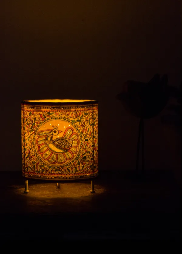 CYLENDER_T-LIGHT/MADHUBANI_FOLIAGE