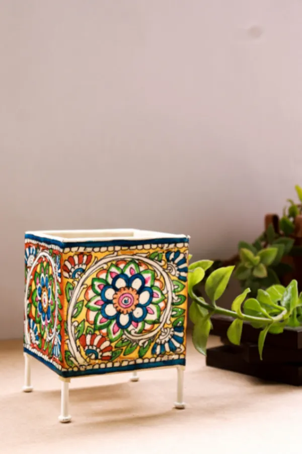 SQUARE_BABY_T-LIGHT_'BLOOM'_Hand-painted_On_Leather
