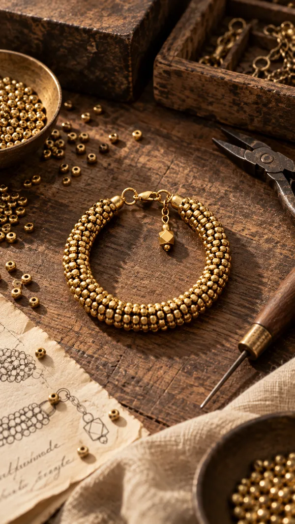 'Arohi'_Dokra_Bead_Cuff