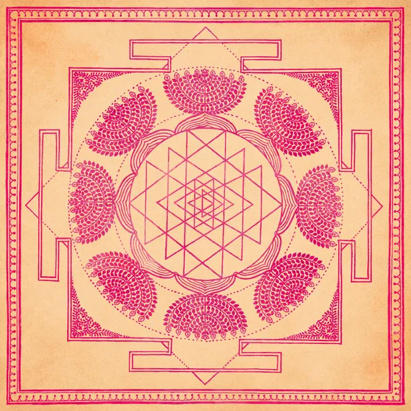 Pattachitra_Art_Series-_SHREEYANTRA-_SHOBHA_|_HANDPAINTED_|_15.5"_X_15.5"