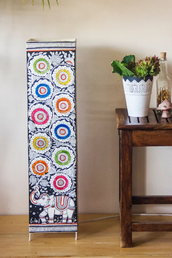 Mighty_Elephant'_Hand-painted_On_Leather_Square_Floor_Lamp