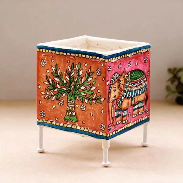 Parchment_Leather_Tree_Of_Life_Square_Tea_Light_Holder
